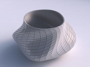 bowl twisted elipse diagonal grid plates house decor 3d print model - Mito3D