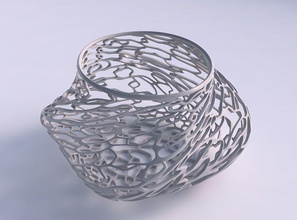 bowl twisted elipse entangled lattice house decor 3d print model - Mito3D
