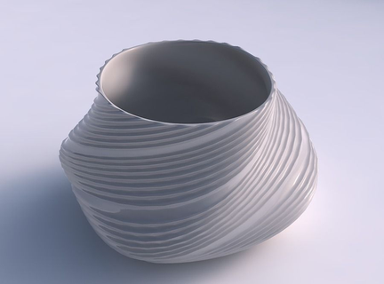 bowl twisted elipse flowing extruded lines house decor 3d print model - Mito3D