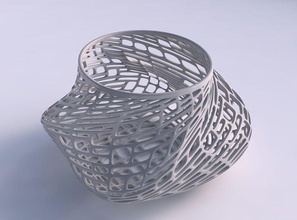 tazón trenzado elipse entramado de las baldosas casa bol celosía el plato decoración en la arquitectura 3d print model - Mito3D