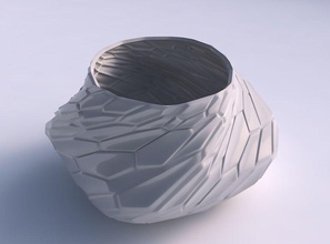 bowl twisted elipse organic cells house dish decor architectural decoration 3d print model - Mito3D