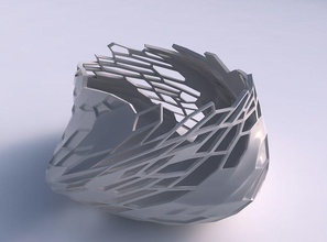 ciotola twisted elisse pelle di rettile ammaccature e buchi casa i fori arredamento 3d print model - Mito3D