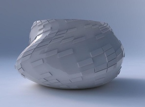 cuenco retorcido elipse dispersado diagonal cuadrícula platos casa decoración 3d print model - Mito3D