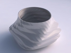 bowl twisted elipse sections lines house dish decor architectural decoration 3d print model - Mito3D
