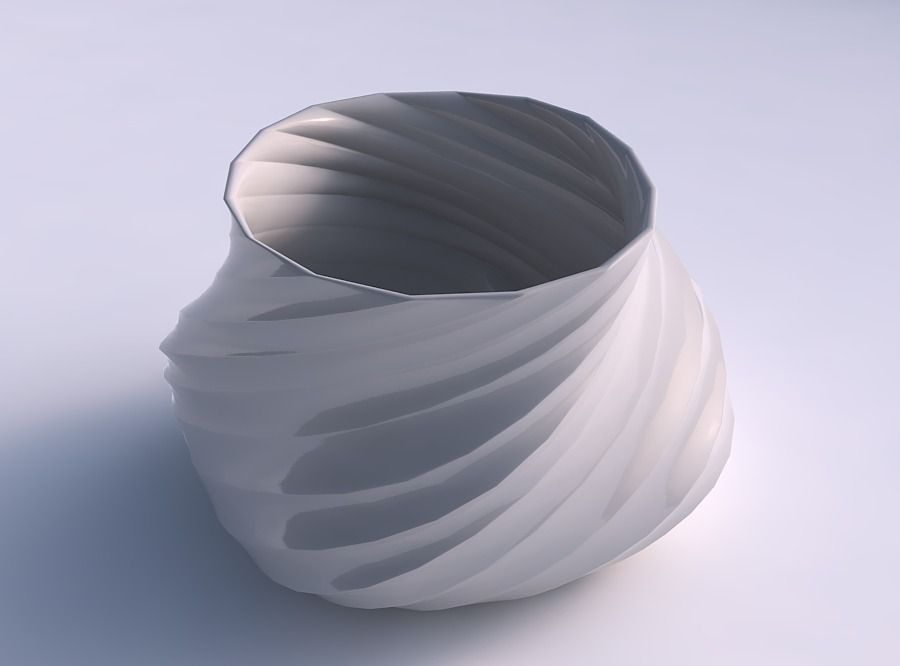 bowl twisted elipse bands house decor 3D print model - Mito3D