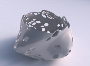 kase twisted elipse kabarcıkları delik bükülmüş ev bubbles delikleri dekor 3d print model - Mito3D
