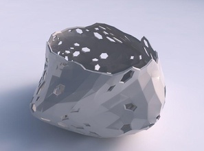 cuenco retorcido elipse cristal piel agujeros casa decoración 3d print model - Mito3D