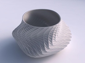 ciotola twisted elisse griglia diagonale ammaccature casa arredamento 3d print model - Mito3D
