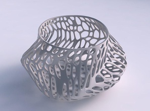 Schüssel verdreht elipse twisted Diagonale Bio-Gitter Haus die Bio Gitter Dekor 3d print model - Mito3D