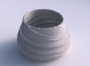 bowl twisted elipse extruded lines house decor 3d print model - Mito3D