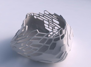 bowl twisted elipse reptile skin holes house decor 3d print model - Mito3D