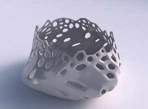 ciotola contorto ellisse liscio cristallo pelle buchi Casa arredamento 3d print model - Mito3D