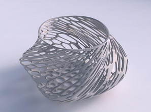 ciotola twisted elisse verticale biologica del reticolo casa organico arredamento 3d print model - Mito3D