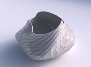 bowl twisted elipse wavy grid plates house decor 3d print model - Mito3D