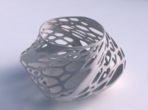 schüssel verdrehte elipsemit organisch gitter solide seiten haus dekor 3d print model - Mito3D