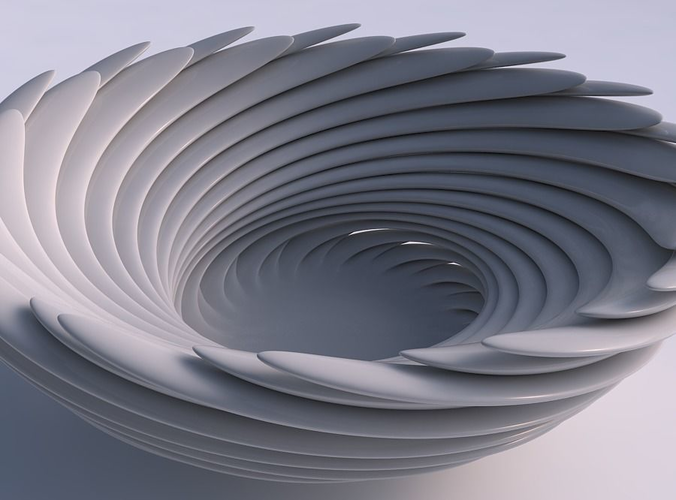 Schüssel verdrehte geschichtet Blume Sanft Tipps Haus Dekor 3D print model - Mito3D