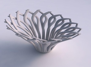 schüssel verdrehte muskel struktur gedrückt gedehnt ecke haus dekor 3d print model - Mito3D