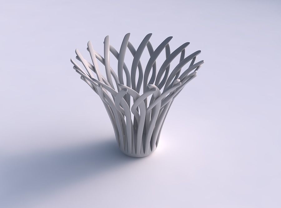 kase kas yapısı konik bükülmüş ev Kas dekor 3D print model - Mito3D