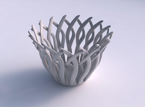 bowl twisted muscle structure tapered 2 house decor 3d print model - Mito3D
