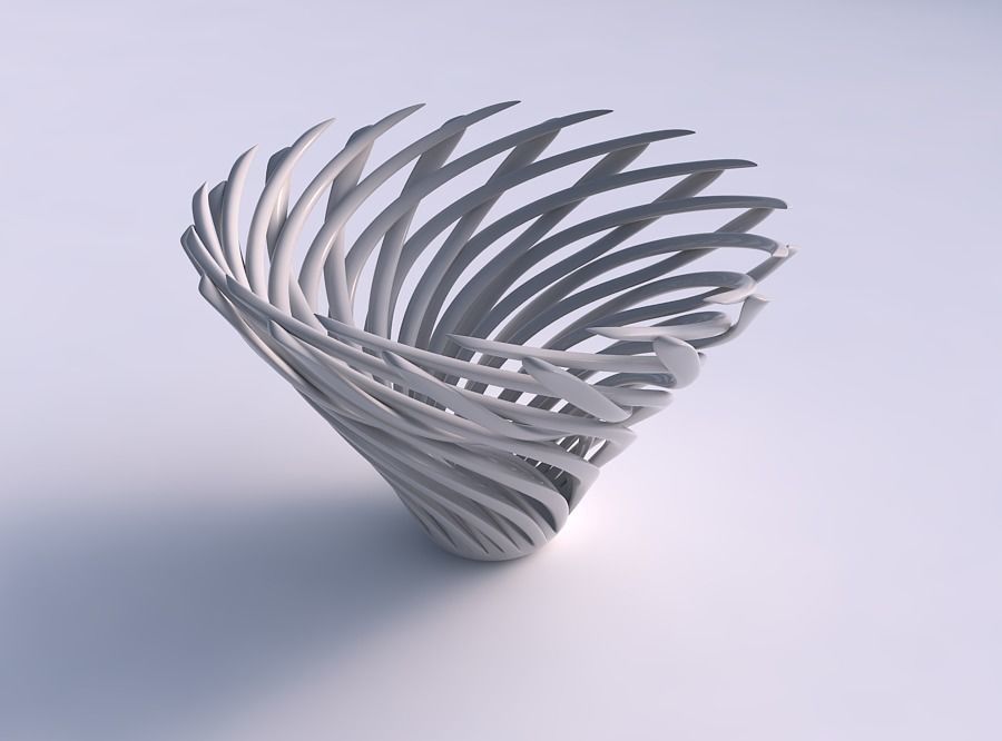 kase kas yapısı bükülmüş ev Kas dekor 3D print model - Mito3D