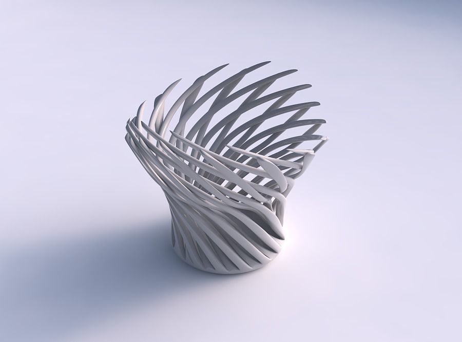 cuenco retorcido músculo estructura estirado casa decoración 3D print model - Mito3D