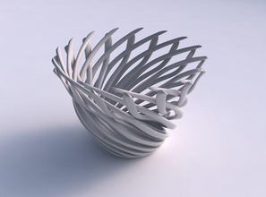 bowl twisted muscle structure tapered 2 house decor 3d print model - Mito3D