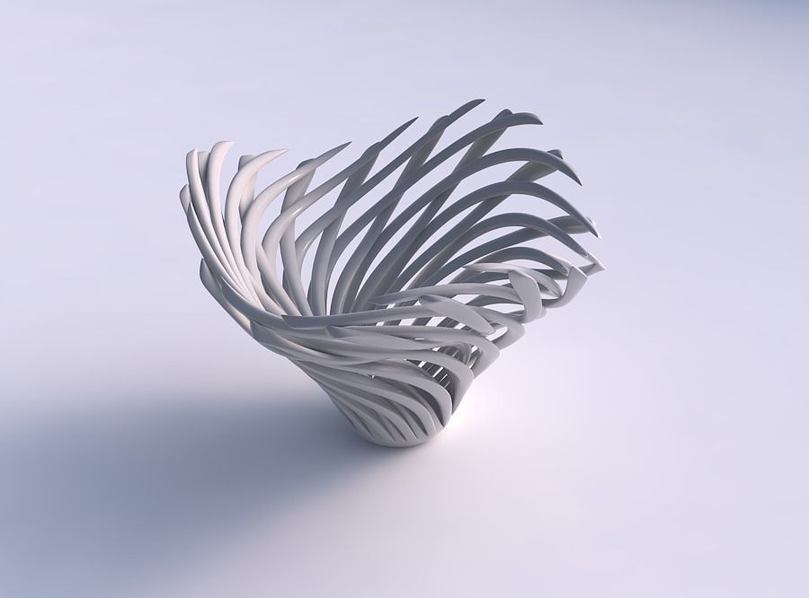 kase kas yapısı dalgalı bükülmüş ev Kas dekor 3D print model - Mito3D