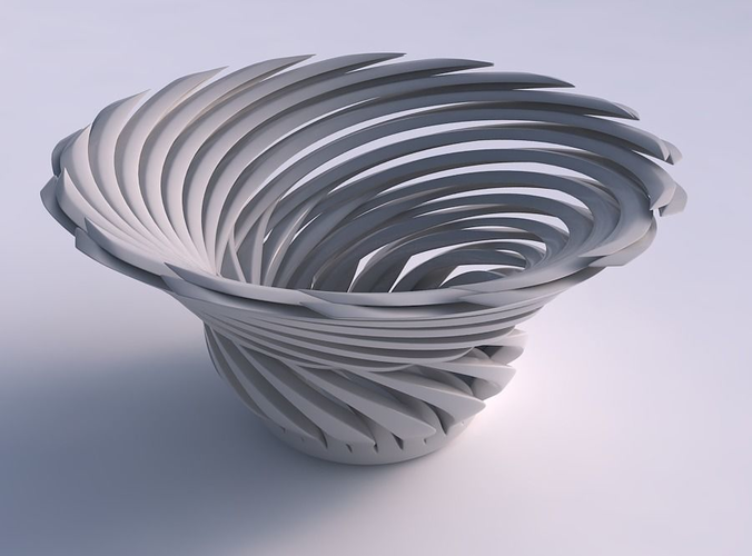 Schüssel verdrehte Scharf Muskel Struktur verjüngt Haus Dekor 3D print model - Mito3D