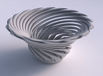 tigela torcido afiado músculo estrutura cônico casa decoração 3d print model - Mito3D