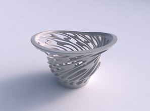 bowl twisted smooth cuts eccentric house decor 3d print model - Mito3D