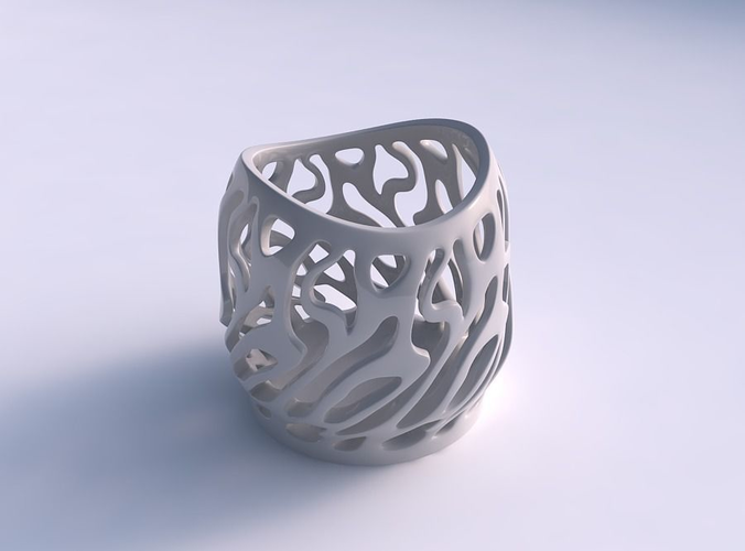 Schüssel verdrehte glatt schneidet gedehnt Haus Dekor 3D print model - Mito3D