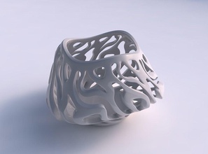 ciotola contorto liscio tagli conico 2 ondulato casa arredamento 3d print model - Mito3D