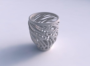 tigela torcida suave cortes cônico a casa decoração 3d print model - Mito3D