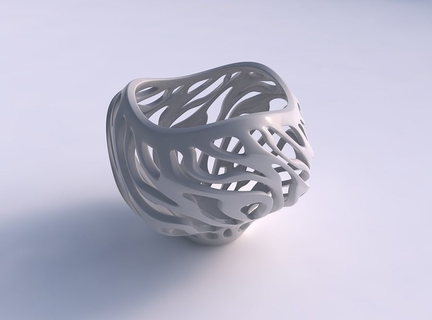 bowl twisted smooth cuts wavy house decor 3d print model - Mito3D
