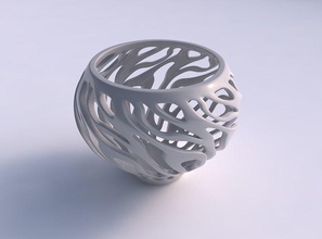 bowl twisted smooth cuts house decor 3d print model - Mito3D