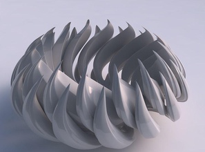 ciotola contorto stratificato fiore smussato bordi collo casa arredamento 3d print model - Mito3D