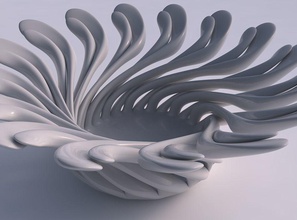 Schüssel verdreht, zwei layered flower soft-tips konisch Haus twisted Blume weich Tipps verjüngt werden Dekor 3d print model - Mito3D