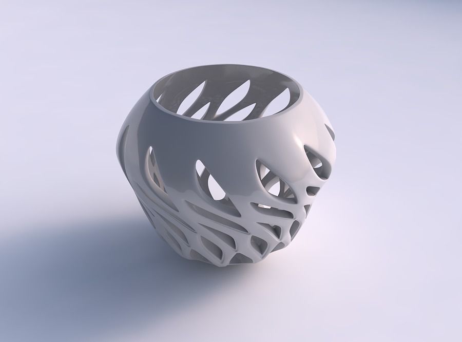 Schüssel verdreht Breite glatte Schnitte langen Hals Haus twisted breit glatt lange Dekor 3D print model - Mito3D