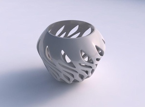 ciotola contorto largo liscio tagli collo casa arredamento 3d print model - Mito3D