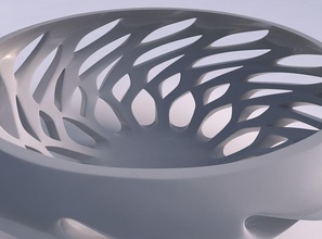 bowl twisted wide smooth cuts squeezed house decor 3d print model - Mito3D
