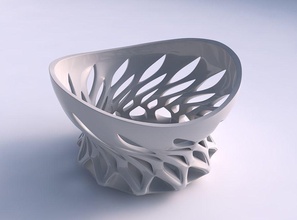 bowl twisted wide smooth cuts streched top house decor 3d print model - Mito3D