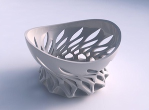 bowl twisted wide smooth cuts streched house decor 3d print model - Mito3D