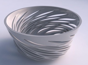 bowl twisted wide smooth cuts tapered 2 house decor 3d print model - Mito3D