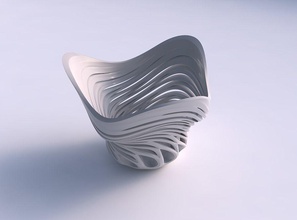 tigela torcido largo suave cortes cônico ondulado casa decoração 3d print model - Mito3D