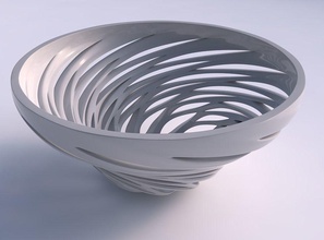 bowl twisted wide smooth cuts house decor 3d print model - Mito3D