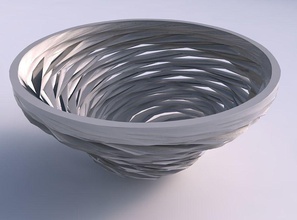 bowl twisted wide smooth cuts very house decor 3d print model - Mito3D