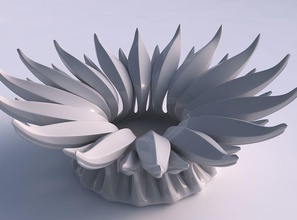 cuenco capas flor 2 biselado bordes estirado casa decoración 3d print model - Mito3D
