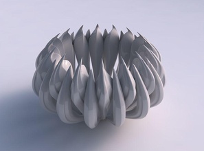 bowl two layered flower beveled edges long neck house decor 3d print model - Mito3D