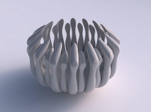 bowl two layered flower soft tips sharp edges long neck house decor 3d print model - Mito3D