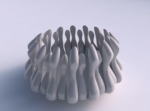 bowl two layered flower soft tips sharp edges long house decor 3d print model - Mito3D
